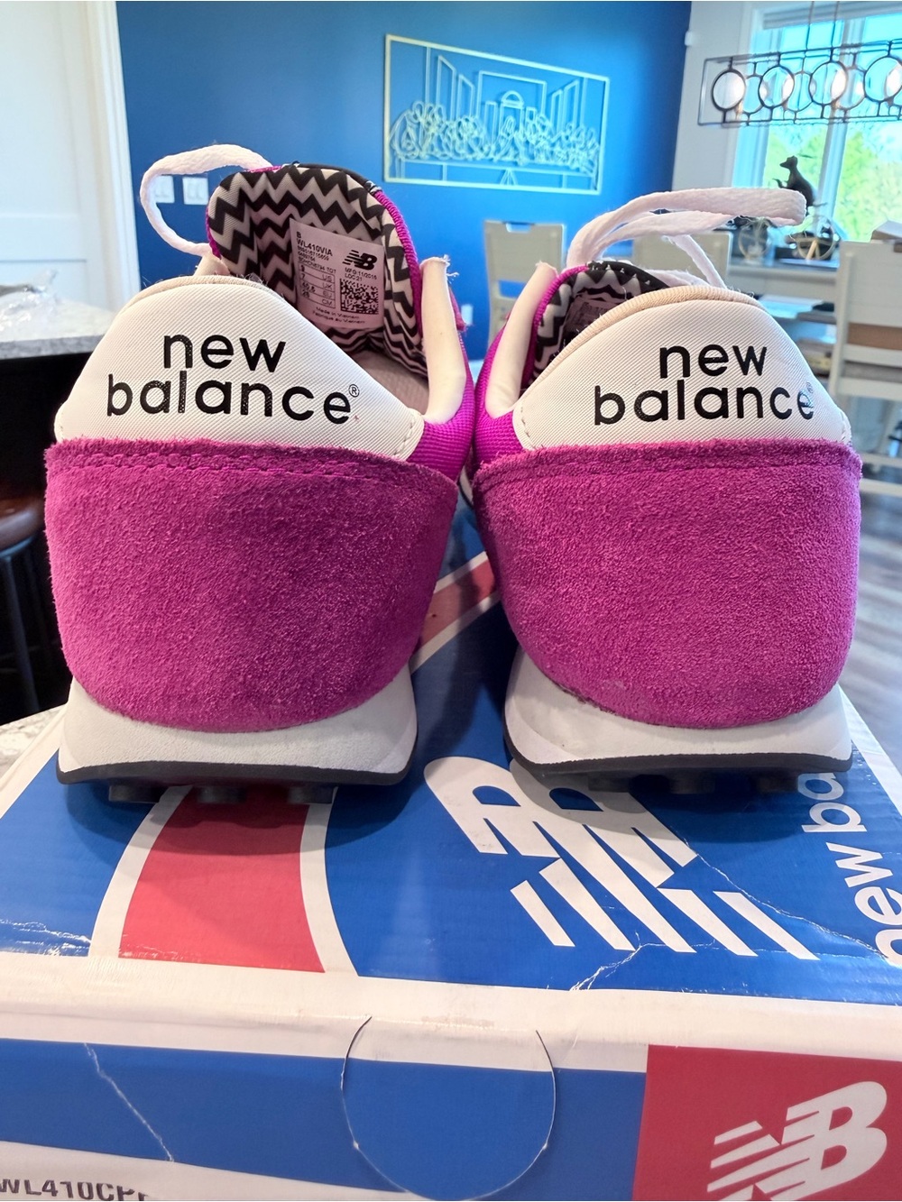 New Balance WL410VIA Pink Retro Runner Low-Top Sneakers Woman’s Size 9 Great Con - Picture 5 of 8